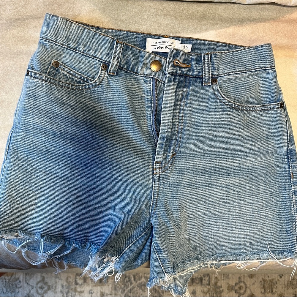& Other Stories Blue Mid-Thigh Jean Shorts
